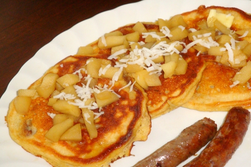 Coconut, Apple, Walnut Pancakes