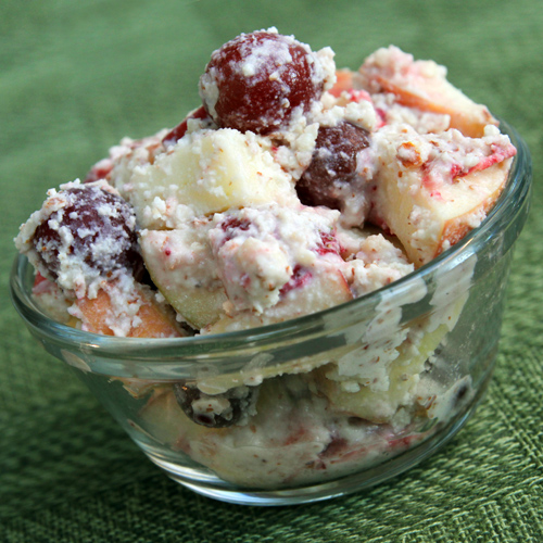 Coconut Cream, Almond Fruit Salad