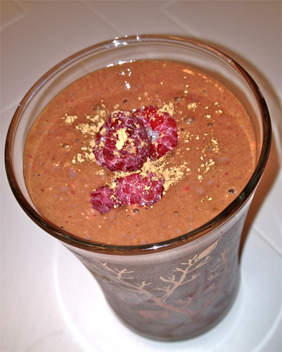 Dark Chocolate, Raspberry Custard Smoothie