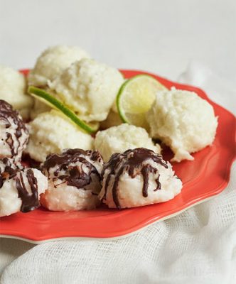 No-Bake Almond Macaroons and Lime Coconut Macaroons