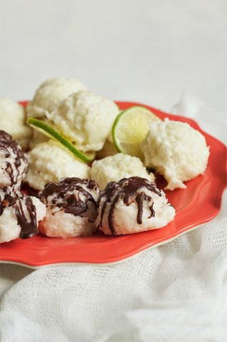 No-Bake Almond Macaroons and Lime Coconut Macaroons