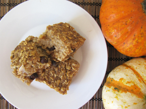 Pumpkin, Coconut Oatmeal Bars