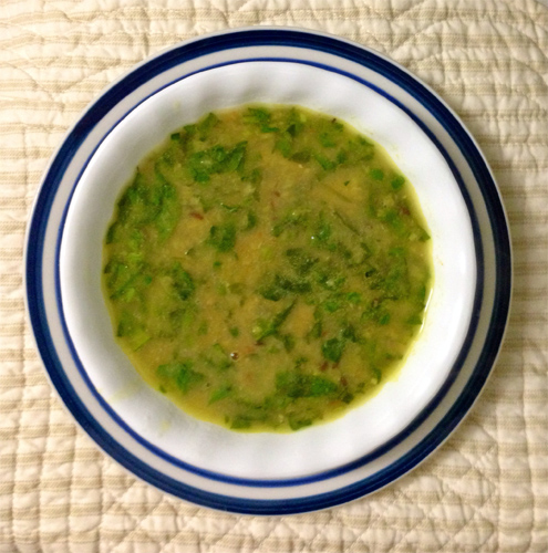 Creamy Lentil, Spinach Soup