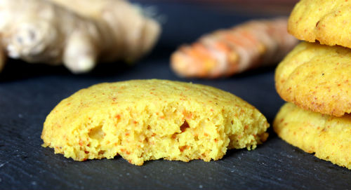 Flourless Ginger, Turmeric Cookies