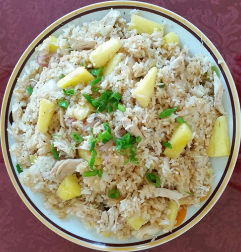 Pineapple Chicken Fried Rice with Coconut Oil
