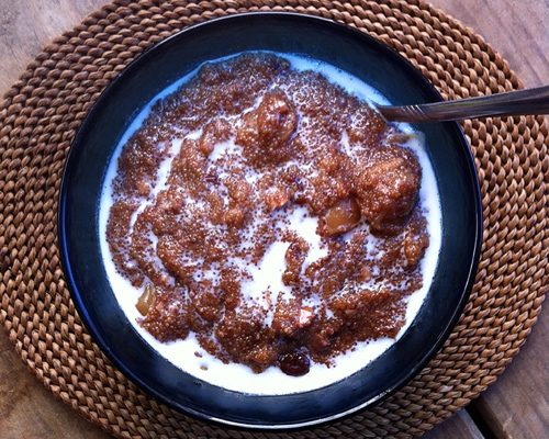 Slow Cooker Amaranth Apple Breakfast Pudding