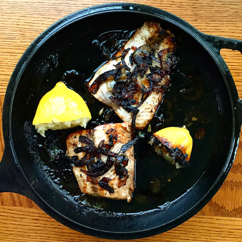 Skillet Salmon with Caramelized Onions