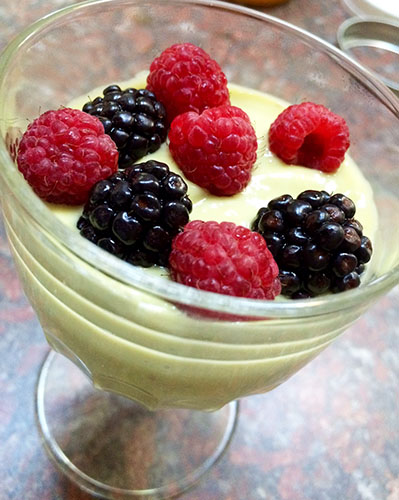 Avocado Coconut Mousse with Fresh Berries