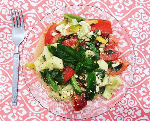 Tomato, Basil, and Feta Salad